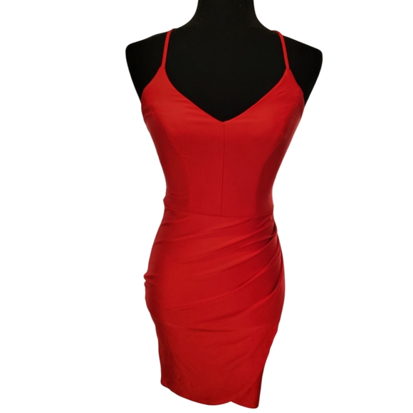 B Darlin Scarlet Mini Dress Red Bodycon Size 1/2 - Picture 1 of 7
